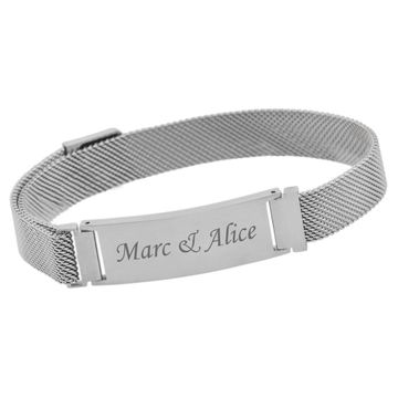 Bracelet milanais acier personnalisé - 2373