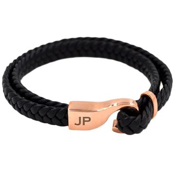 Bracelet cuir noir personnalisé - 2172