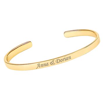 Bracelet jonc acier doré personnalisé - 2279