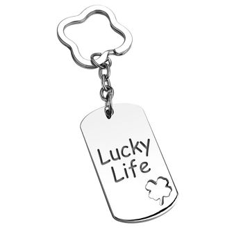 Porte-clé plaque trèfle personnalisé - 2520