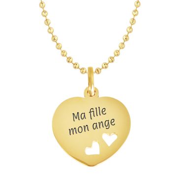 Pendentif cœur avec petits coeurs personnalisé - 2439
