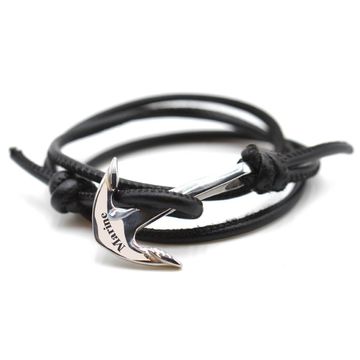 Bracelet cuir noir multi-tours personnalisé - 2214