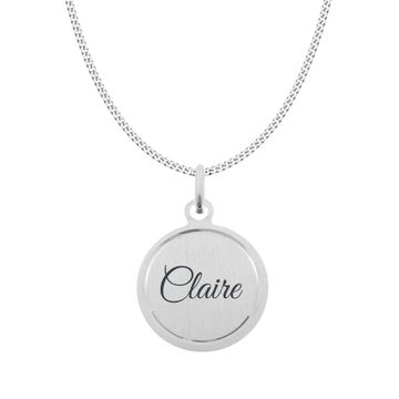 Médaillon rond argent à graver - 2448