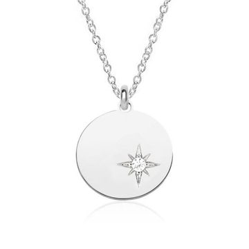 Pendentif argent diamant personnalisé - 2308