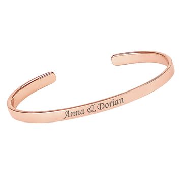 Bracelet jonc acier rosé personnalisé - 2278