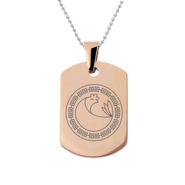 Pendentif zodiaque acier rosé personnalisé - 2876