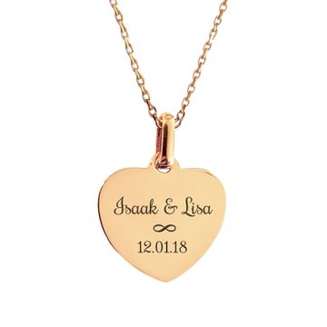 Pendentif coeur plaqué or personnalisé - 2589