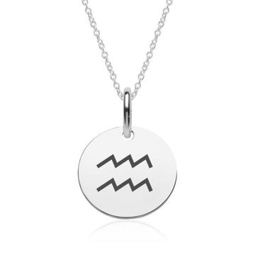 Pendentif astro verseau argent personnalisé - 2169