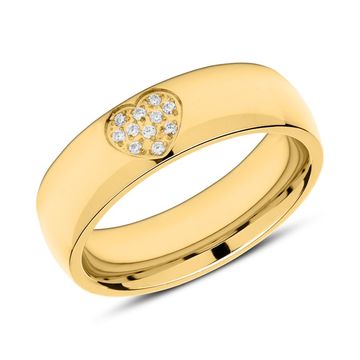 Bague coeur acier dorée personnalisée - 2224