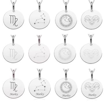 Pendentif zodiaque argent personnalisé - 2879