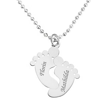 Pendentif pieds argent personnalisé - 2905