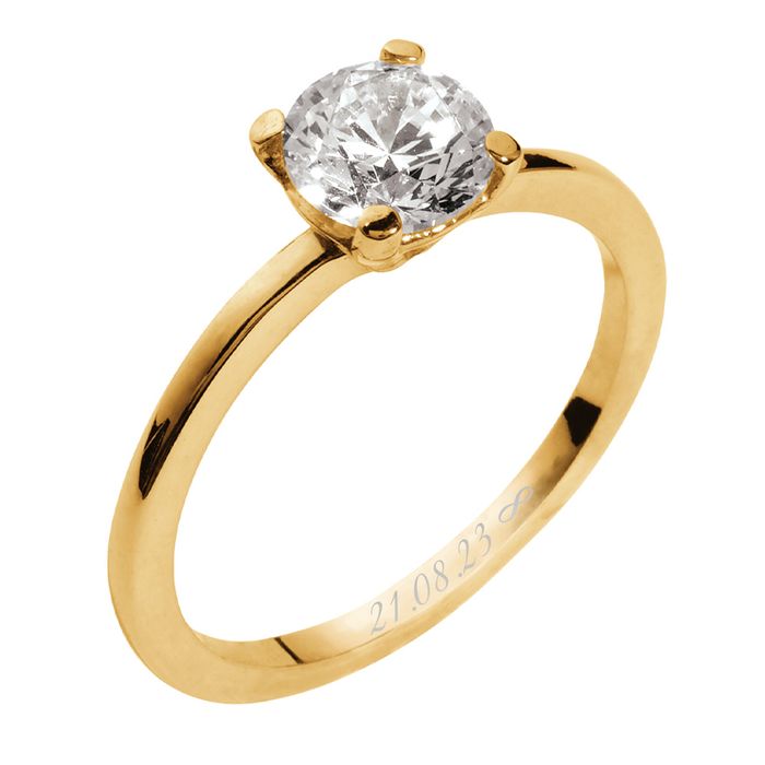 Bague de fiançailles plaqué or personnalisée 2715