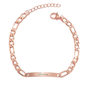 Gourmette acier rosée personnalisée - 2654