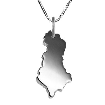 Pendentif argent Albanie personnalisé - 2546 