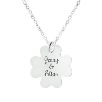 Pendentif trèfle argent personnalisé - 2900