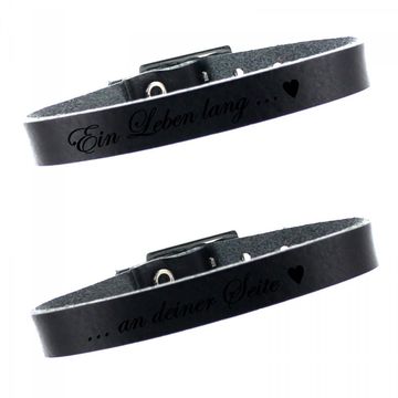 Bracelet duo cuir noir personnalisé - 1997