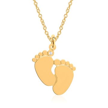 Pendentif pieds argent doré personnalisé - 2271