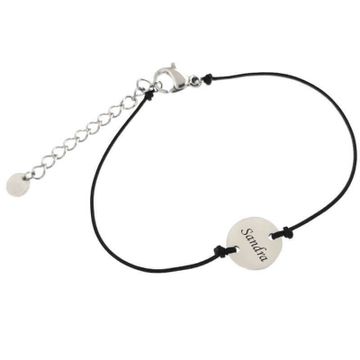 Bracelet cordon disque acier personnalisé - 2140