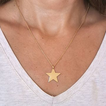 Pendentif étoile argent doré personnalisé - 2561