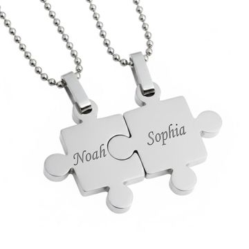 Duo pendentif puzzle personnalisable - 2376