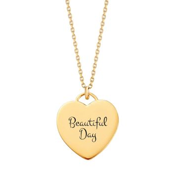 Pendentif coeur argent doré personnalisé - 2564