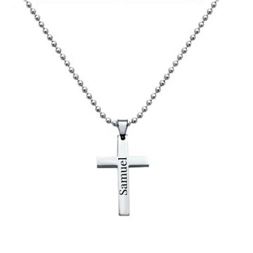 Pendentif croix acier personnalisé - 1882