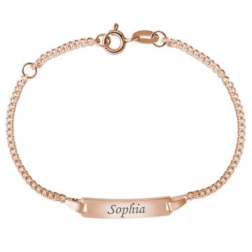 Gourmette argent rosé personnalisée - 2128