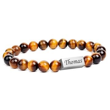 Bracelet œil de tigre personnalisé - 2567