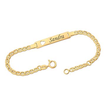 Gourmette argent doré personnalisée - 2125