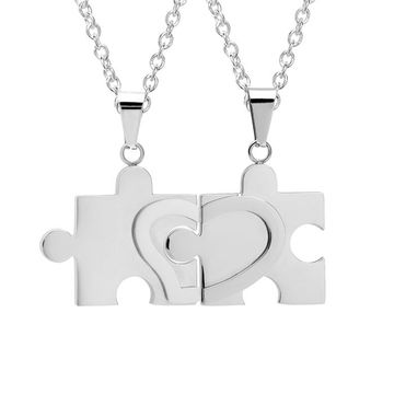 Pendentif puzzle acier personnalisé - 0937