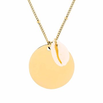 Collier coquillage acier doré personnalisé - 2389
