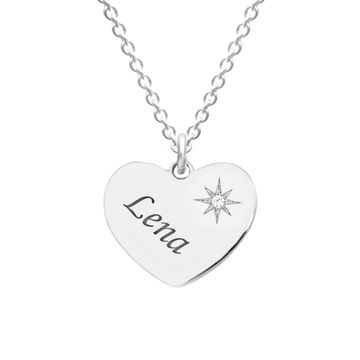 Pendentif coeur diamant personnalisé - 2309
