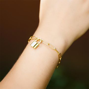Bracelet cadenas acier doré personnalisé - 2620