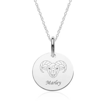 Pendentif zodiaque argent personnalisé - 2879