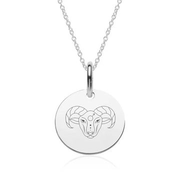 Pendentif zodiaque argent personnalisé - 2879