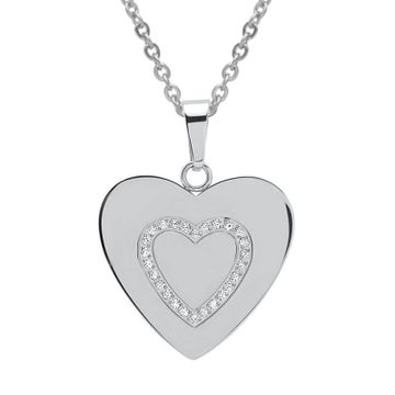 Pendentif coeur acier personnalisé - 1245