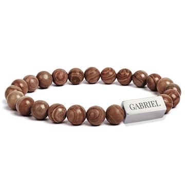 Bracelet perles de bois personnalisé - 2645