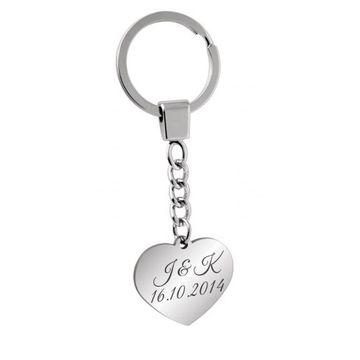 Porte-clé cœur acier personnalisé - 2535