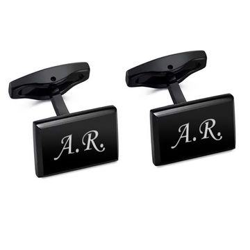 Boutons de manchette noirs personnalisés - 2931