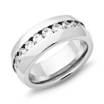 Bague acier femme personnalisée - 0427