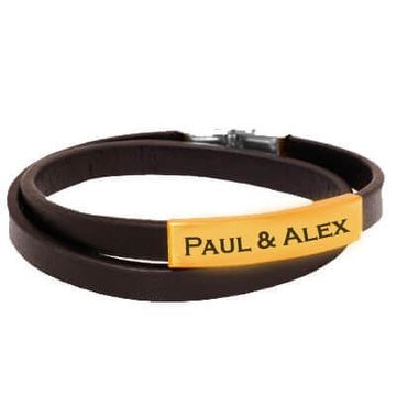 Bracelet cuir noir personnalisé -1912