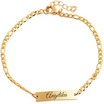 Gourmette acier dorée personnalisée - 1577