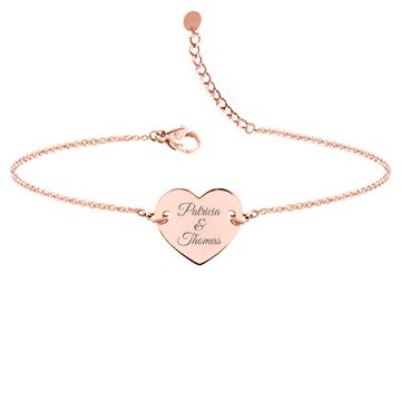 Bracelet cœur rosé personnalisé - 2399