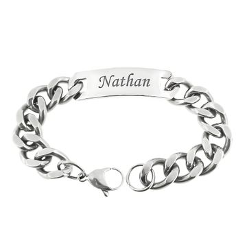 Gourmette massive acier personnalisée - 2474