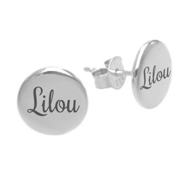 Boucles d'oreilles argent puces personnalisées - 2456