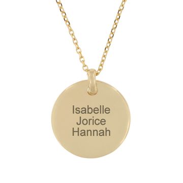 Pendentif rond plaqué or personnalisé - 2358