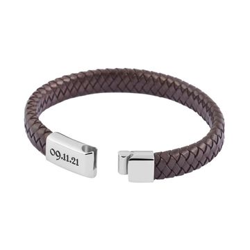 Bracelet cuir marron personnalisé - 1743