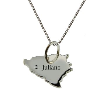 Pendentif argent Bosnie personnalisé - 2544