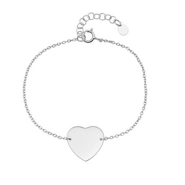 Bracelet cœur argent personnalisé - 2285