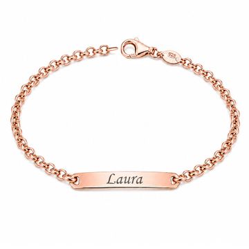 Gourmette argent rosé personnalisée - 2922